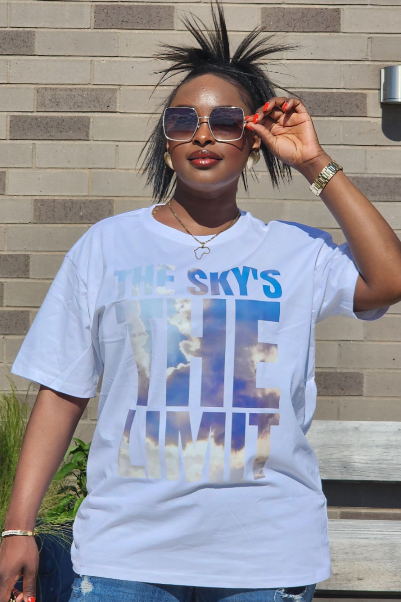 SKY / WHITE TEE UNISEX