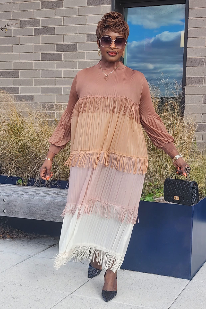 CHARMING DRESS BROWN SHADE