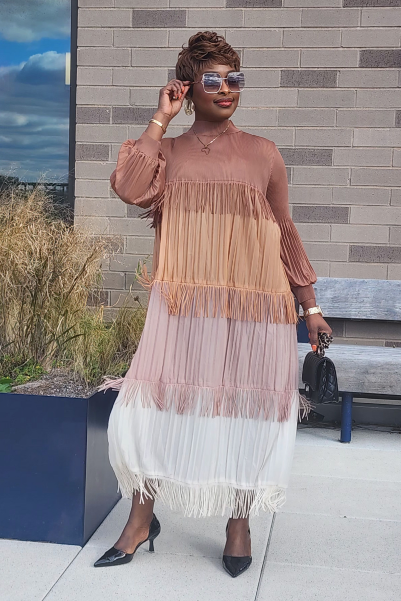 CHARMING DRESS BROWN SHADE