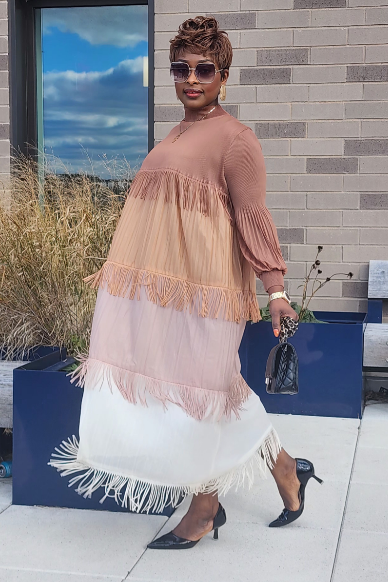 CHARMING DRESS BROWN SHADE