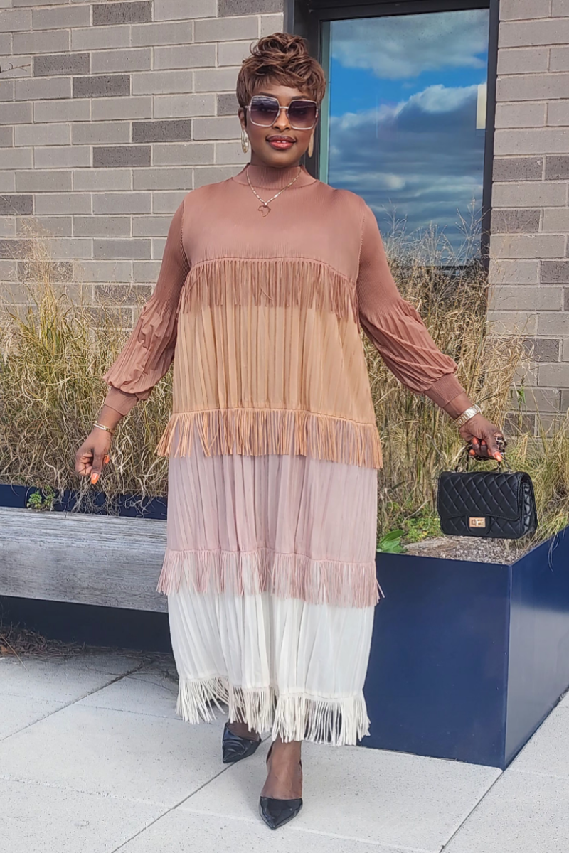 CHARMING DRESS BROWN SHADE