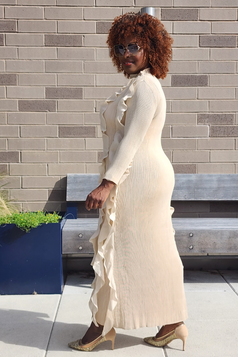 ELEGANCE PARTY DRESS /BEIGE - Kestinywear ELEGANCE PARTY DRESS /BEIGE - Kestinywear