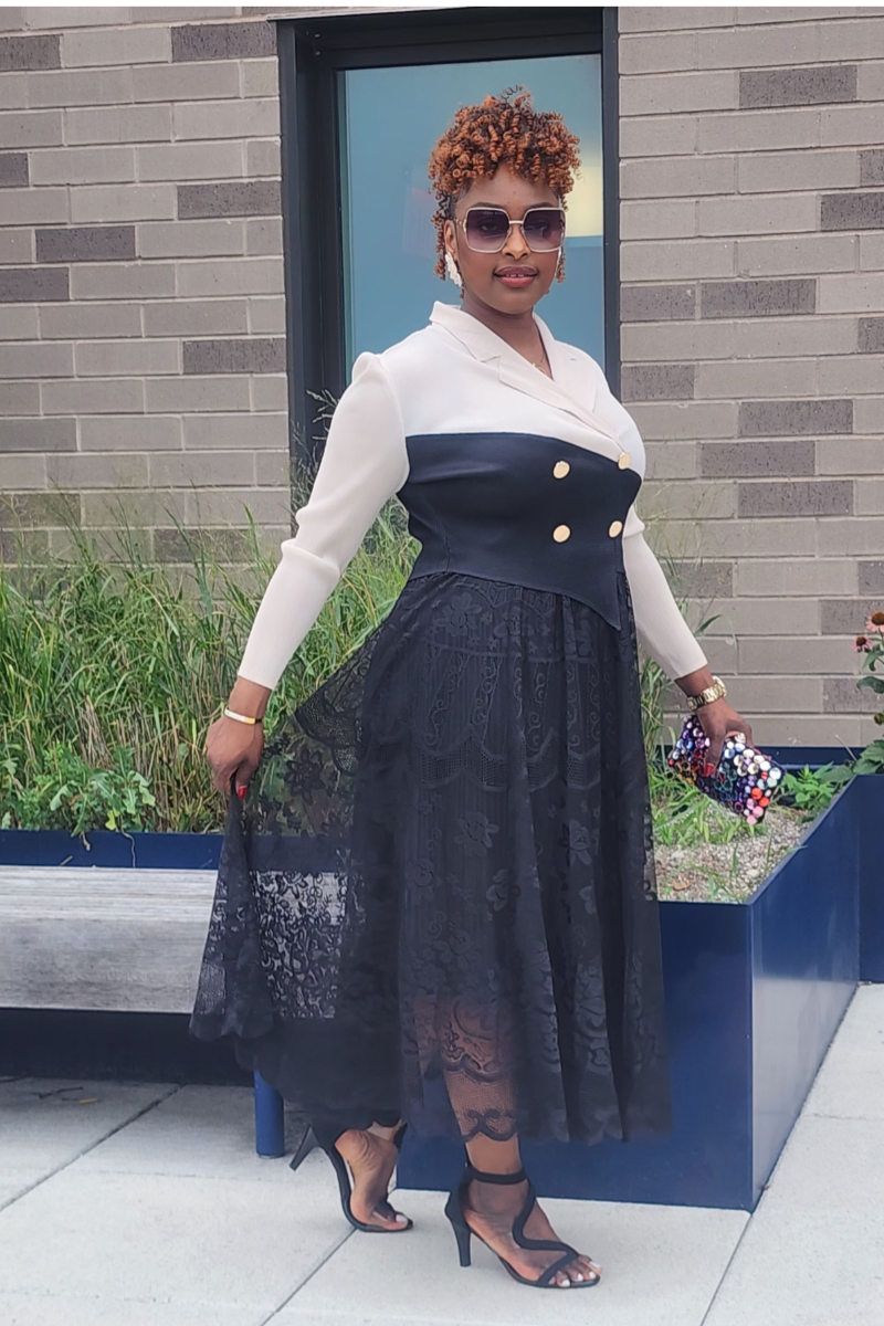 GRACE WALK 1PC DRESS/ BLACK