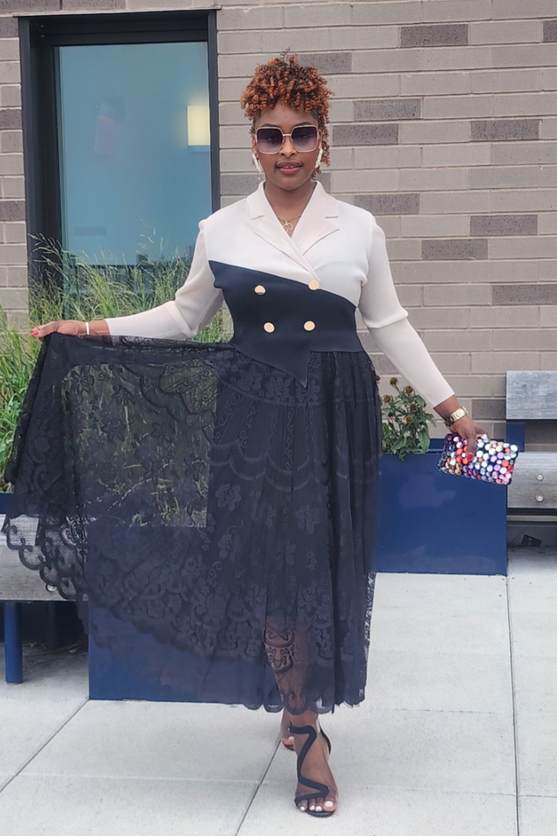 GRACE WALK 1PC DRESS/ BLACK