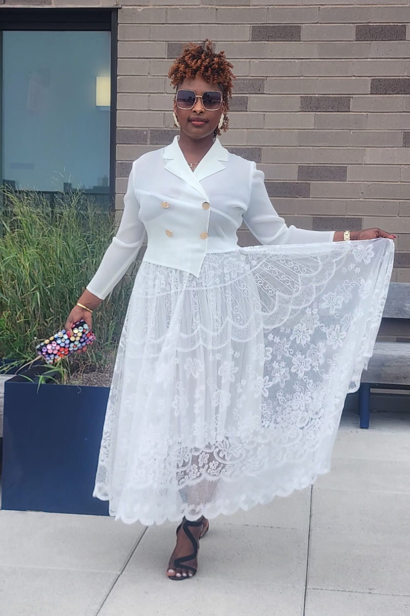 GRACE WALK 1PC DRESS/ WHITE
