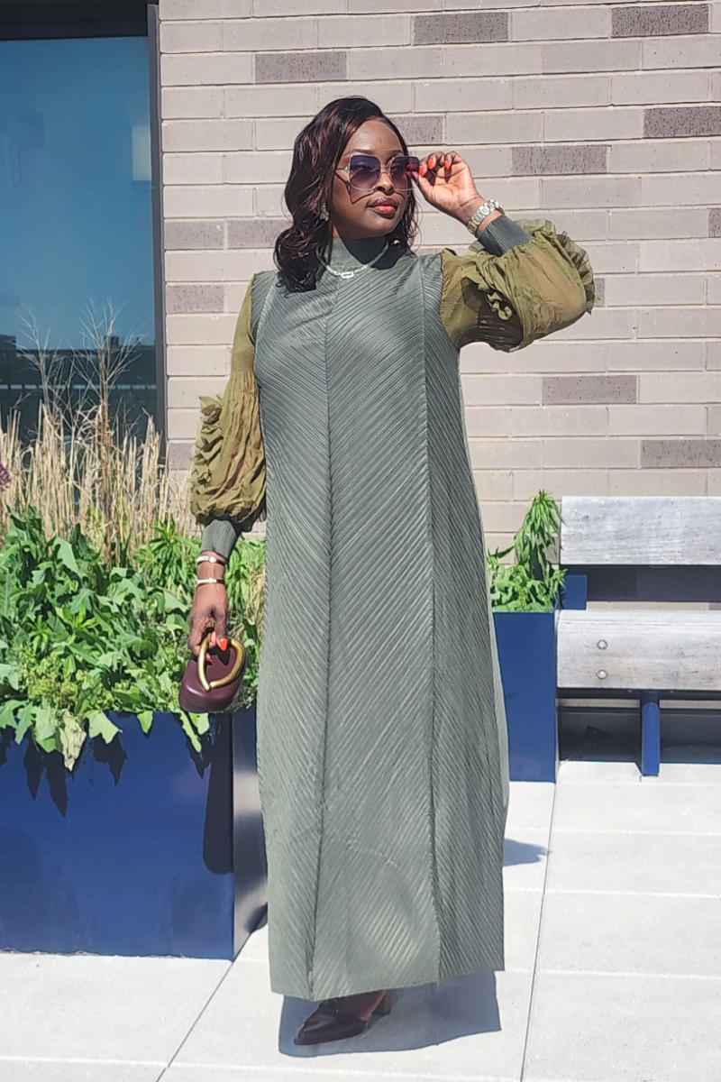 MAJESTY DRESS ARMY GREEN