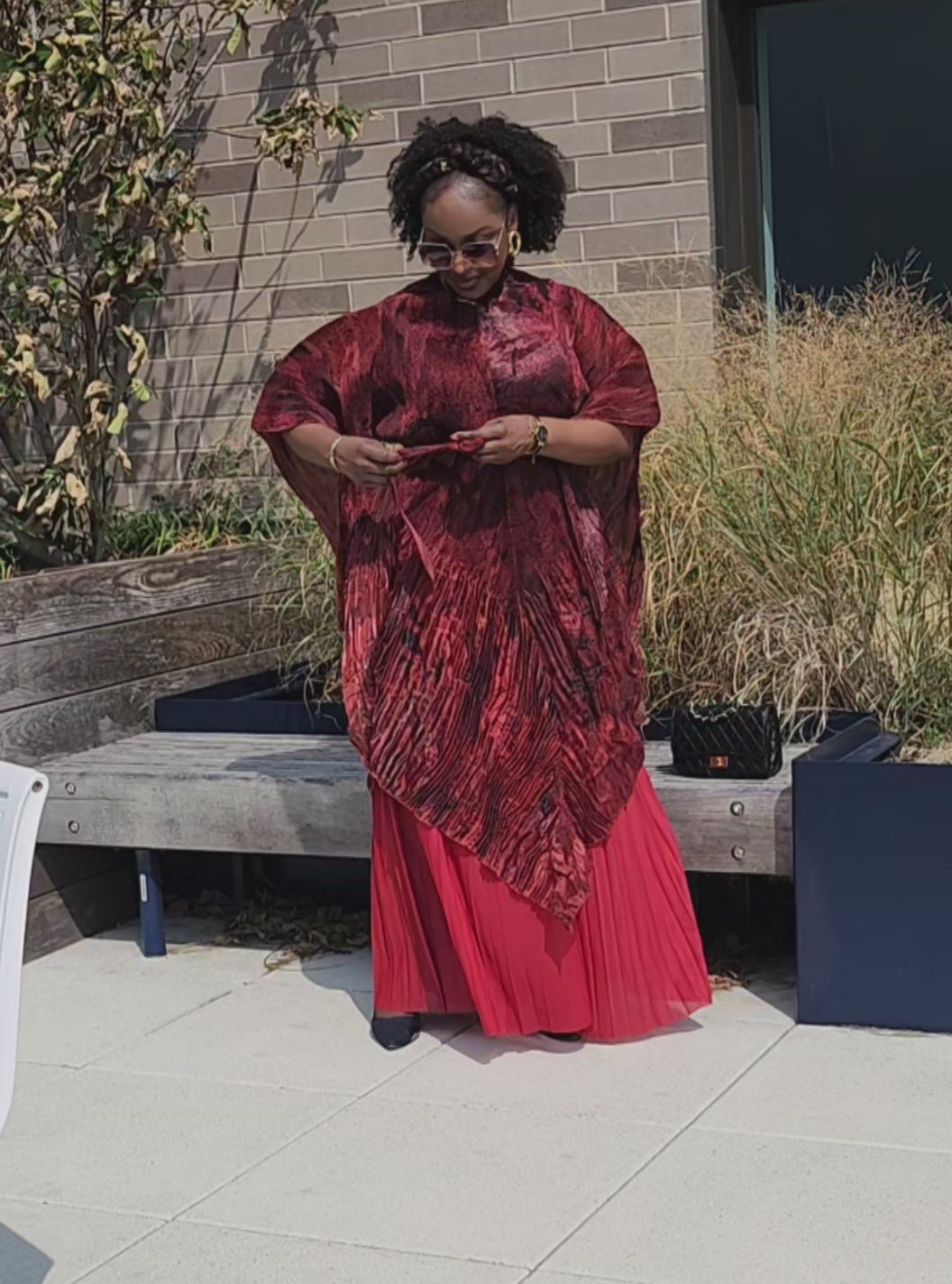 FOLIAGE PANT SET/ RED