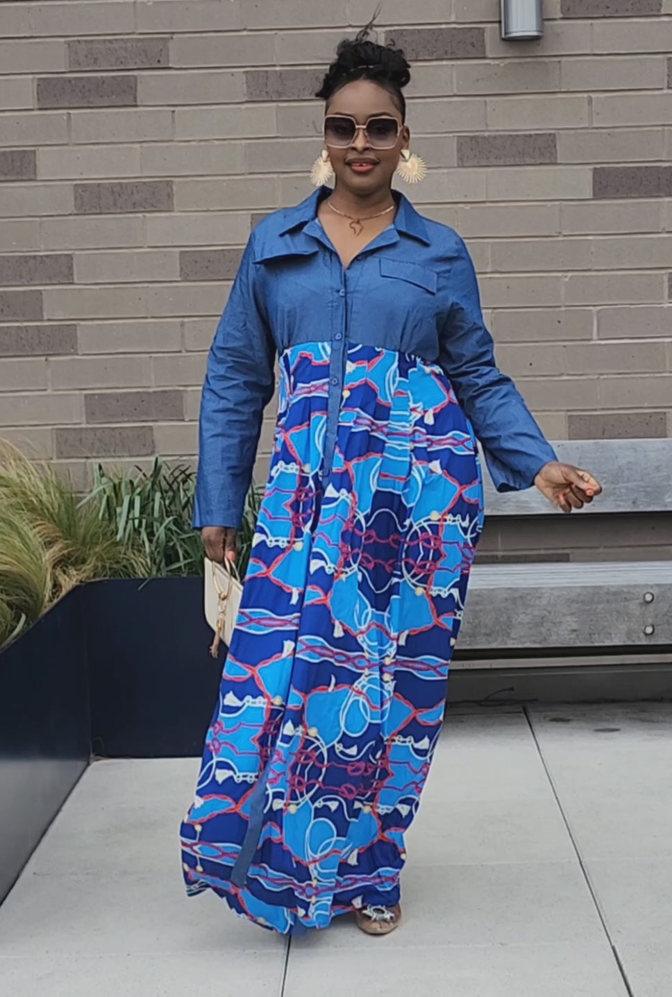 AFRICAN QUEEN MAXI DRESS /BLUE