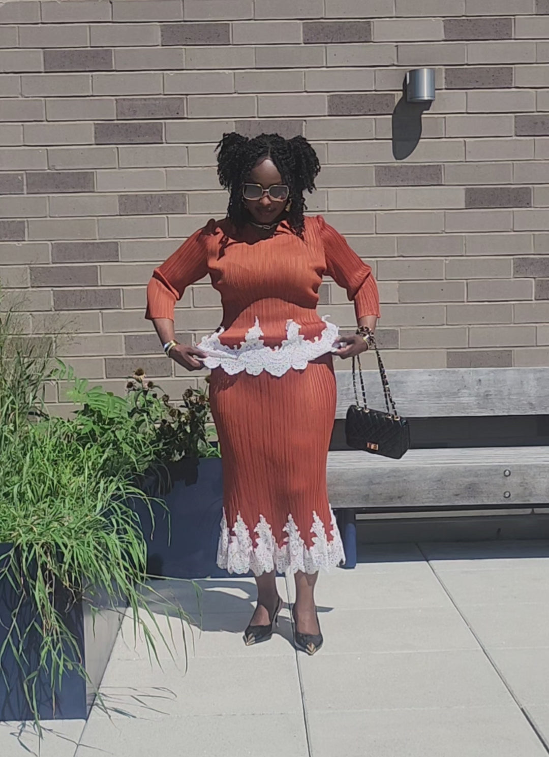 JOY 2PC SKIRT SET/ CARAMEL